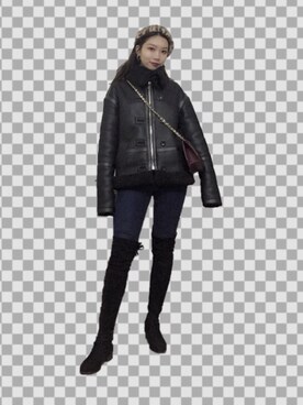 「日常」｜「アイテム（アンダーウェア）」を使った、糖豆豆さん（レディース・167cm）の冬コーディネート