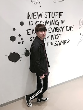 「CONVERSE（コンバース）のconverse コンバース ALL STAR HI オールスター ハイ 3206 BLACK(US)（スニーカー）」を使った、しゅんさん（メンズ・185cm・10代）の秋コーディネート