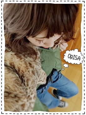 「SLY（スライ）のアイテム（ノーカラージャケット）」を使った、Orisattiさん（レディース・160cm）の冬コーディネート