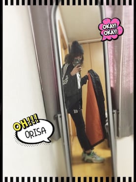 「アイテム（ジャージ）」を使った、Orisattiさん（レディース・160cm）の冬コーディネート