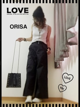 「白タンク」｜「アイテム（その他）」を使った、Orisattiさん（レディース・160cm）の春コーディネート
