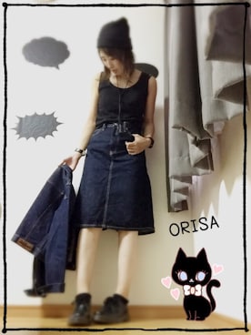 「黒タンク」｜Orisattiさん（レディース・160cm）の春コーディネート