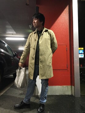 「JOURNAL STANDARD relume（ジャーナルスタンダード　レリューム）のアイテム（ステンカラーコート）」を使った、ken_hさん（メンズ・162cm）の春コーディネート