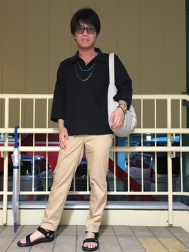 「EDIFICE（エディフィス）のアイテム（チノパンツ）」を使った、ken_hさん（メンズ・163cm）の夏コーディネート