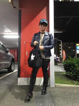 「CONVERSE TOKYO（コンバーストウキョウ）のアイテム（トートバッグ）」を使った、ken_hさん（メンズ・163cm）の秋コーディネート