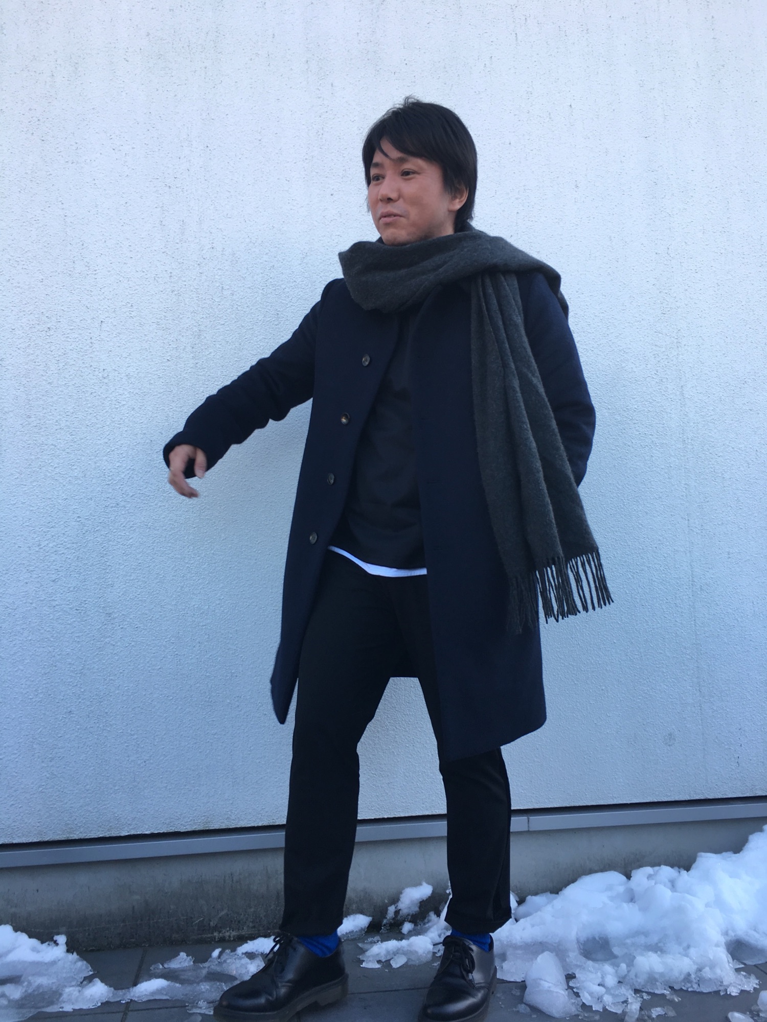 「417 EDIFICE（フォーワンセブンエディフィス）のアイテム（ステンカラーコート）」を使った、ken_hさん（メンズ・163cm）の冬コーディネート