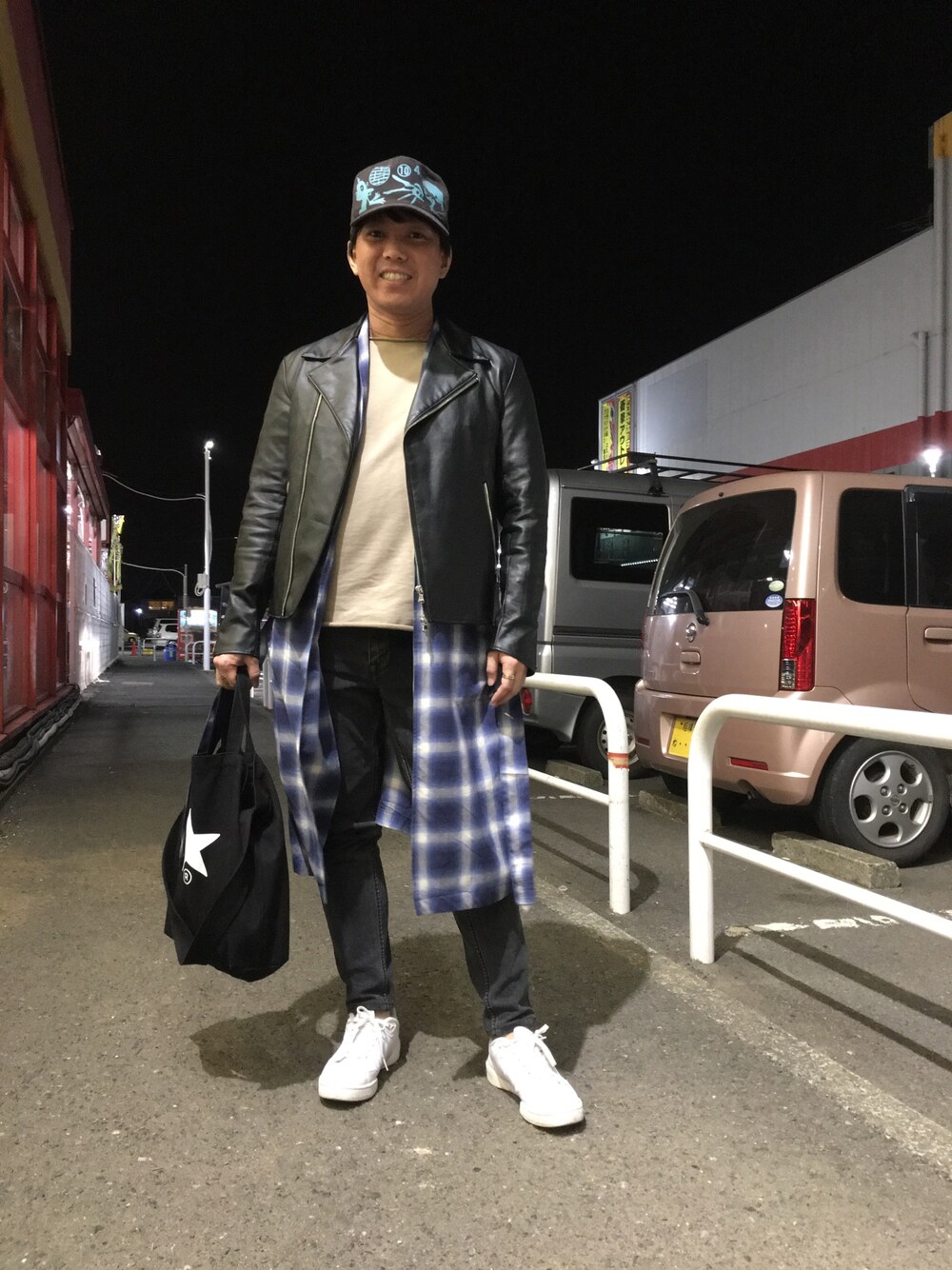 「春コーデ」｜「CA4LAのアイテム（キャップ、ブラック系）」を使った、ken_hさん（メンズ・163cm）の春コーディネートの1枚目の写真