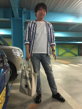 「CONVERSE TOKYO（コンバーストウキョウ）のアイテム（トートバッグ）」を使った、ken_hさん（メンズ・163cm）の春コーディネート