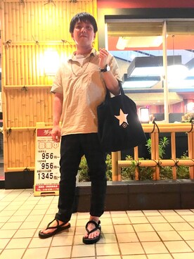 「CONVERSE TOKYO（コンバーストウキョウ）のアイテム（トートバッグ）」を使った、ken_hさん（メンズ・163cm）の夏コーディネート