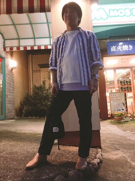 「417 EDIFICE（フォーワンセブンエディフィス）のアイテム（スリッポン）」を使った、ken_hさん（メンズ・163cm）の夏コーディネート