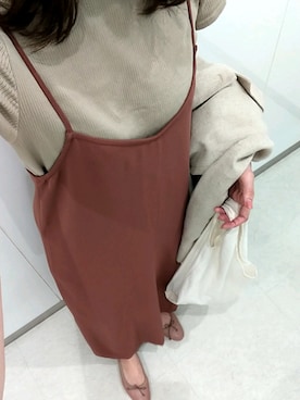 「キャミソールワンピ」｜「アイテム（ジャケット/アウター）」を使った、Y☆さん（レディース・163cm）の秋コーディネート