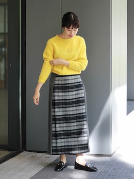 「SLOBE IENA（スローブイエナ）のアイテム（ローファー）」を使った、sakurakoさん（レディース・165cm）の秋コーディネート