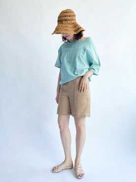 「アイテム（サンダル、ゴールド系）」を使った、sakurakoさん（レディース・165cm）の春コーディネート