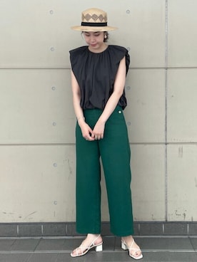 「スローブイエナ」｜「アイテム（帽子）」を使った、sakurakoさん（レディース・165cm）の夏コーディネート