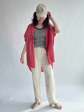 「スローブイエナ」｜「アイテム（帽子）」を使った、sakurakoさん（レディース・165cm）の夏コーディネート