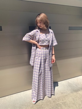 「SPIRALGIRL（スパイラルガール）のアイテム（その他トップス）」を使った、SHIHOさん（レディース・157cm）の夏コーディネート