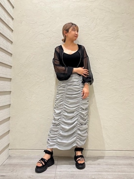 「スポサン」｜「アイテム（ブルゾン）」を使った、SHIHOさん（レディース・157cm）の夏コーディネート