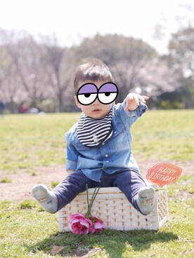 「記念撮影」｜またはつさん（キッズ・80cm）の春コーディネート