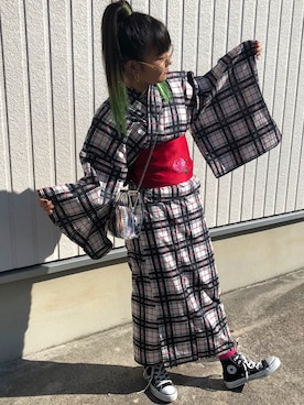 「アイテム（水着/着物・浴衣、ホワイト系）」を使った、ANRI☺︎さん（レディース・153cm）の夏コーディネート