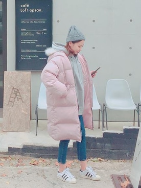 「アイテム（ダウンジャケット/コート、その他）」を使った、DAILYABOUTさん（レディース・164cm）の冬コーディネート