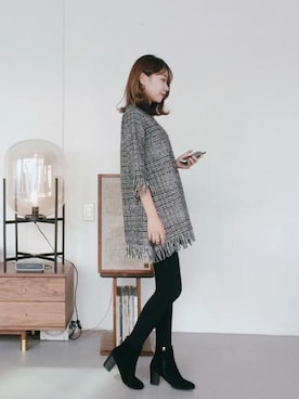「アイテム（ブーティ）」を使った、DAILYABOUTさん（レディース・164cm）の冬コーディネート