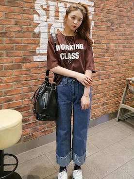 「アイテム（Tシャツ/カットソー、その他）」を使った、DAILYABOUTさん（レディース・164cm）の冬コーディネート