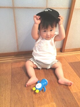 「生後11ヶ月」｜「アイテム（その他）」を使った、chunさん（キッズ・70cm）の夏コーディネート