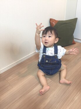 「生後11ヶ月」｜「アイテム（オールインワン・サロペット）」を使った、chunさん（キッズ・70cm）の夏コーディネート