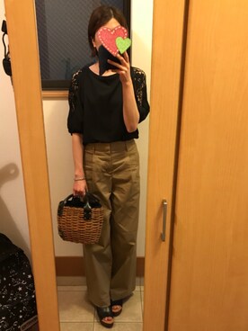 「ADAM ET ROPE'（アダムエロペ）の【新色追加！】プラットフォームミュールサンダル（サンダル）」を使った、sea0818さん（レディース・168cm）の春コーディネート