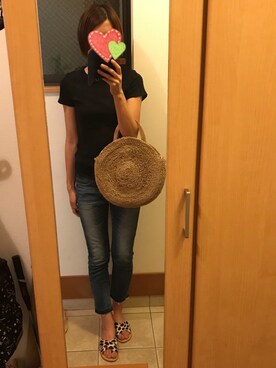 「CANAL JEAN（キャナルジーン）のfrom Lagoon(フロムラグーン) クロスレザーサンダル（サンダル）」を使った、sea0818さん（レディース・168cm）の夏コーディネート