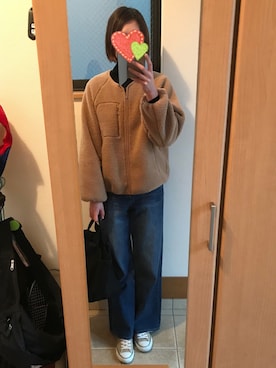 「PLST（プラステ）のアイテム（ノーカラージャケット）」を使った、sea0818さん（レディース・168cm）の冬コーディネート