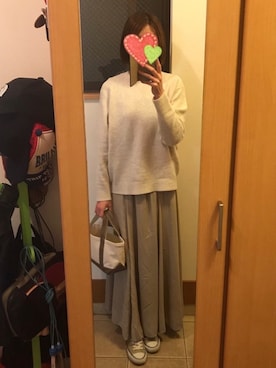 「クルーネックニット」｜sea0818さん（レディース・168cm）の冬コーディネート