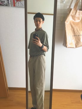 「SHIPS JET BLUE（シップスジェットブルー）のアイテム（ニットキャップ/ビーニー）」を使った、Ryo さん（メンズ・184cm）の春コーディネート