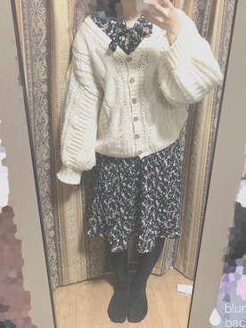「BASE（ベース）のアイテム（ワンピース/ドレス）」を使った、ぬぅさん（レディース・161cm）の冬コーディネート