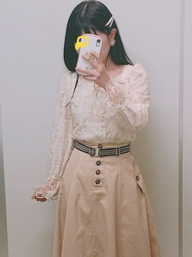 「ミカヅキモモコ（ミカヅキモモコ）のアイテム（アクセサリー）」を使った、ぬぅさん（レディース・161cm）の春コーディネート