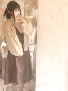 「rps（アールピーエス）のアイテム（ジャンパースカート）」を使った、ぬぅさん（レディース・161cm）の冬コーディネート