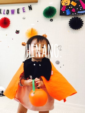 「アイテム（スカート）」を使った、neco.さん（キッズ・80cm）の秋コーディネート