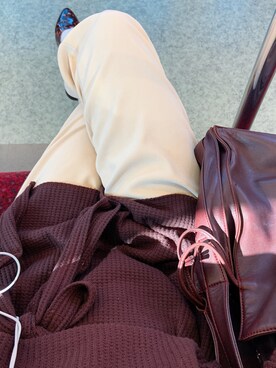 「usedのアイテム（パンツ、イエロー系）」を使った、ひなこさん（レディース）の秋コーディネート