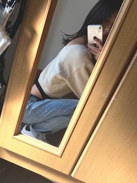 「lourenのアイテム（パーカー、ベージュ系）」を使った、ひなこさん（レディース）の秋コーディネート