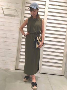 「FREE'S MART（フリーズマート）のアイテム（キャップ）」を使った、aya.さん（レディース・162cm）の夏コーディネート
