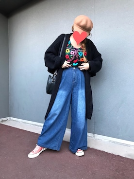 「オールスター」｜「アイテム（その他アウター）」を使った、hozumiさん（レディース・161cm）の春コーディネート