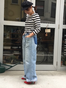 「ドラフトリーバイス」｜「アイテム（キャスケット）」を使った、金田麗子さん（レディース・163cm）の冬コーディネート