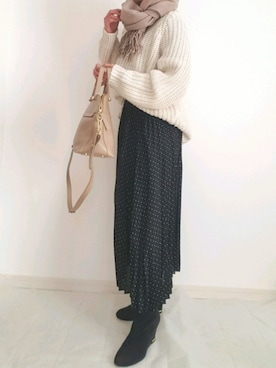 「Adam et Rope A・E・R（アダムエロペ）のアイテム（ブーツ）」を使った、momo🐰さん（レディース・151cm）の冬コーディネート