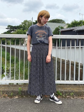 「FREDY&GLOSTER（フレディアンドグロスター）のアイテム（Tシャツ/カットソー）」を使った、yukaさん（レディース・166cm）の夏コーディネート