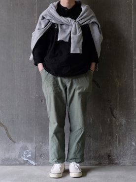 「LOOPWHEELER（ループウィラー）のアイテム（パーカー）」を使った、BIRDROBEさん（メンズ・170cm）の春コーディネート