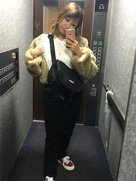 「RED CHOP WORKS（レッドチョップワークス）のアイテム（ジャケット/アウター）」を使った、かちさん（レディース・165cm）の冬コーディネート