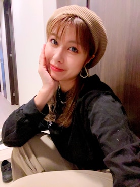 「coca（coca）（コカ）のアイテム（ハンチング/ベレー帽）」を使った、かちさん（レディース・165cm）の秋コーディネート