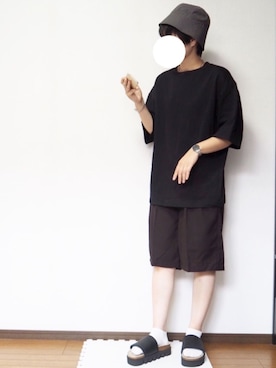 「韓国コーデ」｜「アイテム（アナログ腕時計）」を使った、あちょんさん（レディース・158cm）の夏コーディネート