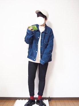 「unfil」｜「アイテム（デニムジャケット）」を使った、あちょんさん（レディース・158cm）の秋コーディネート
