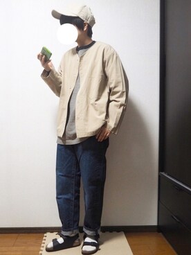 「orcival」｜「アイテム（ノーカラージャケット）」を使った、あちょんさん（レディース・158cm）の春コーディネート